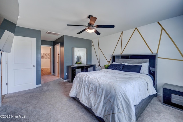 1145 Saint Augustine Dr, Castle Hayne, NC 28429 - bedroom with carpet, baseboards, and a ceiling fan