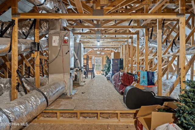 view of unfinished attic