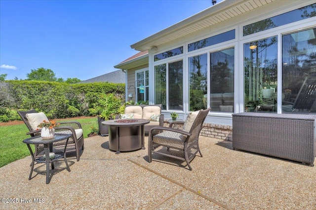 1013 Dowling Ct, Leland, NC 28451 - view of patio / terrace with a fire pit