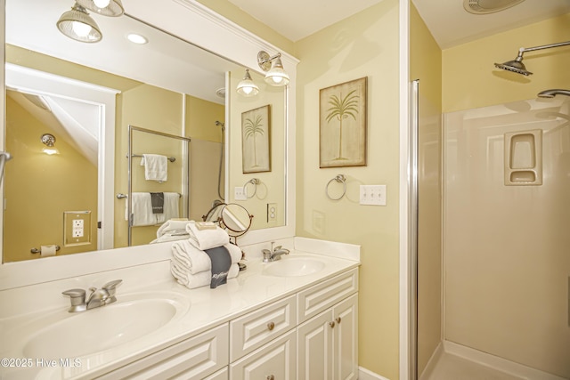 659 Wash Woods Way, Bald Head Island, NC 28461 - full bath with double vanity and a shower