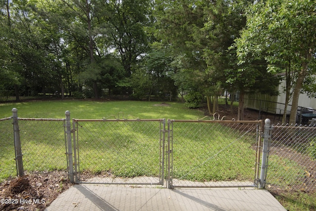 view of yard featuring a gate