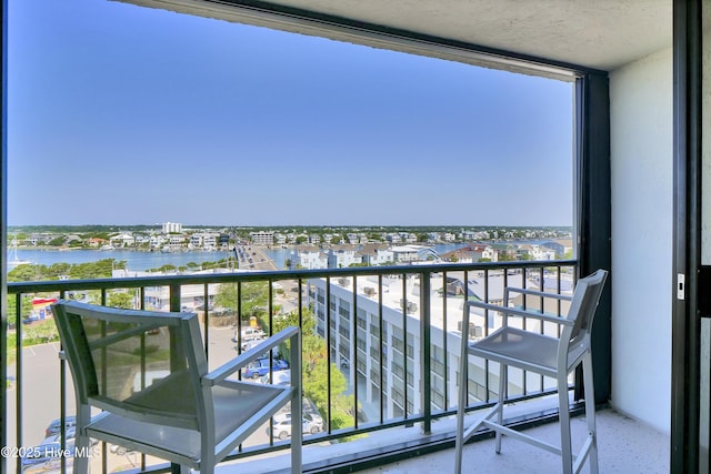 balcony with a water view