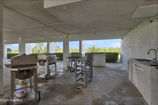 view of patio / terrace with a sink and grilling area