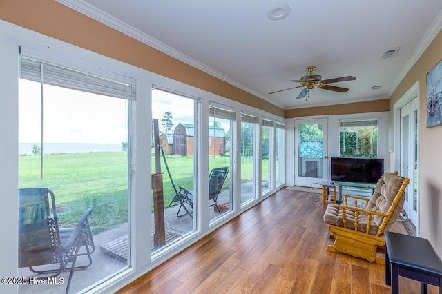 4512 Rivershore Dr, New Bern, NC 28560 - sunroom / solarium with ornamental molding and wood finished floors