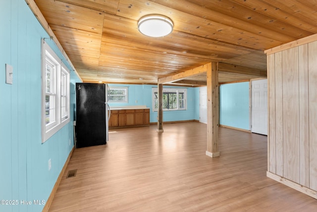 660 Beachview Dr SE, Bolivia, NC 28422 - additional living space with wooden ceiling, light wood-style floors, wooden walls, and baseboards