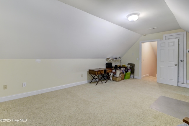 203 Abbey Ln, Wilmington, NC 28411 - additional living space featuring lofted ceiling, carpet flooring, and baseboards
