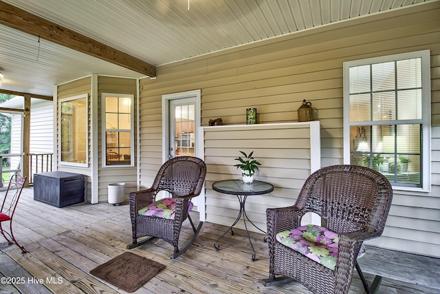 203 Abbey Ln, Wilmington, NC 28411 - sunroom with beamed ceiling