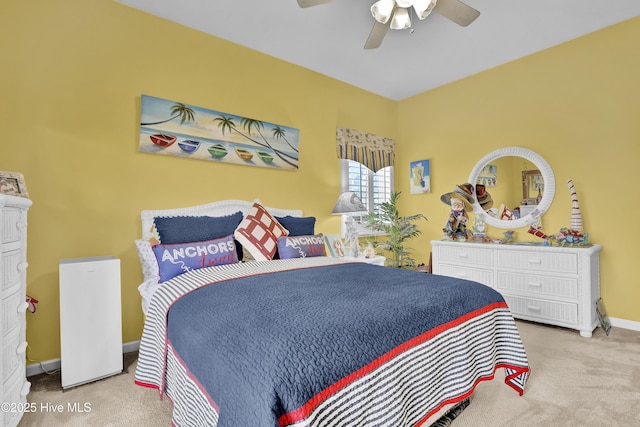 53 N Ridge Ln, Surf City, NC 28445 - carpeted bedroom featuring baseboards and a ceiling fan