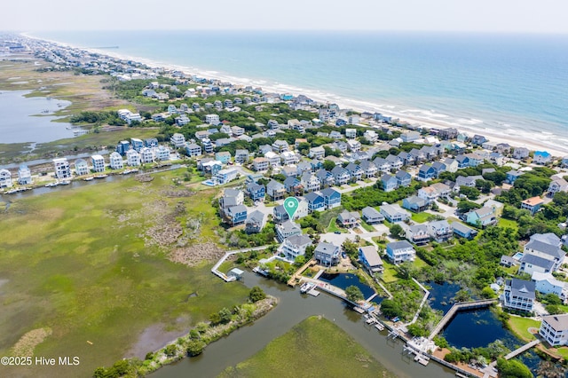 53 N Ridge Ln, Surf City, NC 28445 - aerial view of property and surrounding area with extended coastline and nearby suburban area