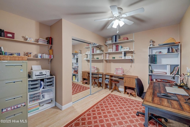 176 Lewis Rd, Hampstead, NC 28443 - office space featuring wood finished floors and a ceiling fan