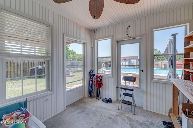 176 Lewis Rd, Hampstead, NC 28443 - sunroom featuring a ceiling fan and healthy amount of natural light