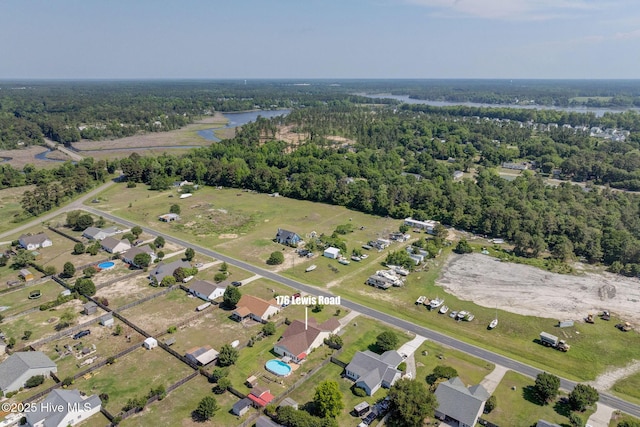 176 Lewis Rd, Hampstead, NC 28443 - aerial view of property's location featuring a forest and a nearby body of water