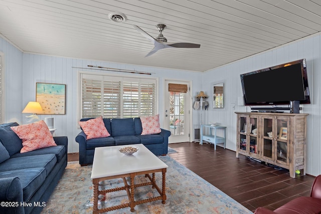 5709 Ocean Dr, Emerald Isle, NC 28594 - living area with ceiling fan and wood finished floors