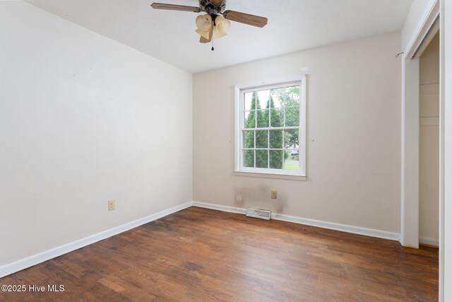 514 Mohican Trl, Wilmington, NC 28409 - unfurnished bedroom featuring wood finished floors, baseboards, and ceiling fan