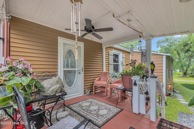 2601 Mayberry Loop Rd, Morehead City, NC 28557 - view of patio featuring a ceiling fan