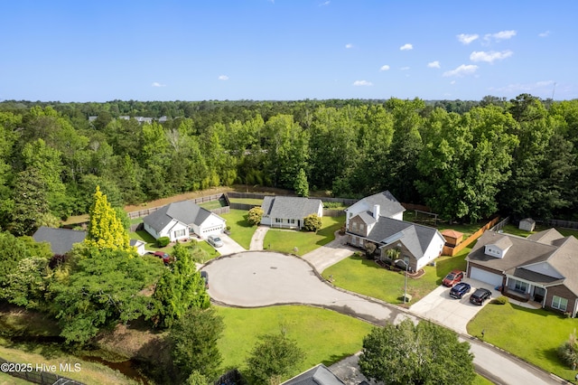 3446 Constable Way, Wilmington, NC 28405 - aerial perspective of suburban area featuring a heavily wooded area