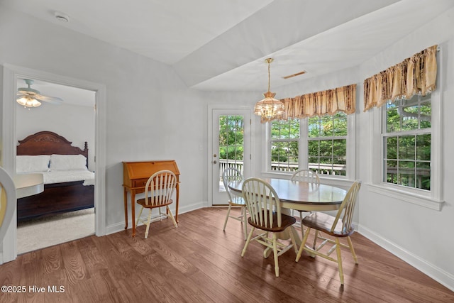 6112 Horton Rd, Oriental, NC 28571 - dining room with baseboards, wood finished floors, and plenty of natural light