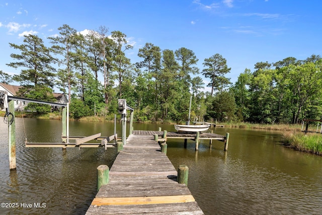 6112 Horton Rd, Oriental, NC 28571 - dock featuring boat lift and a water view