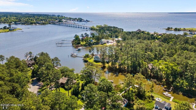 6112 Horton Rd, Oriental, NC 28571 - aerial view of a large body of water and a notable bridge