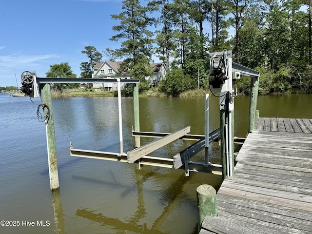 6112 Horton Rd, Oriental, NC 28571 - dock area with boat lift and a water view