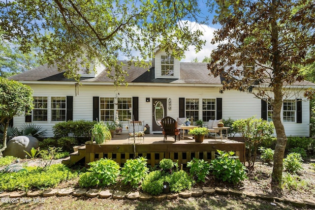 270 N Jenkins St, Holly Ridge, NC 28445 - rear view of property with a deck and a shingled roof