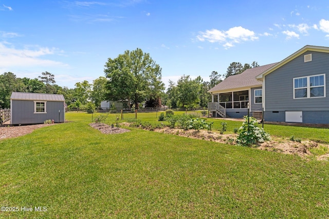 1139 Cranes Creek Rd, Cameron, NC 28326 - view of yard featuring a sunroom and an outbuilding