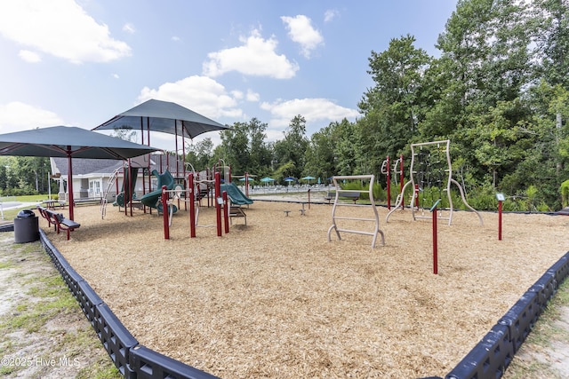 view of community jungle gym