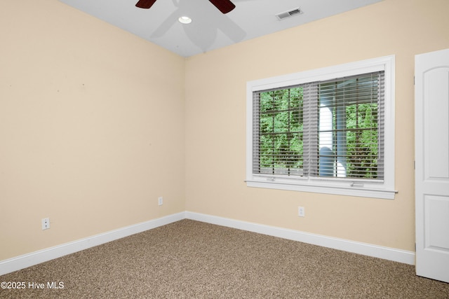 143 Rock Creek Dr, New Bern, NC 28562 - carpeted empty room featuring ceiling fan, baseboards, and recessed lighting