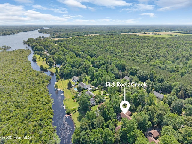 143 Rock Creek Dr, New Bern, NC 28562 - aerial view of a nearby body of water and a forest