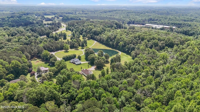 aerial view of a heavily wooded area