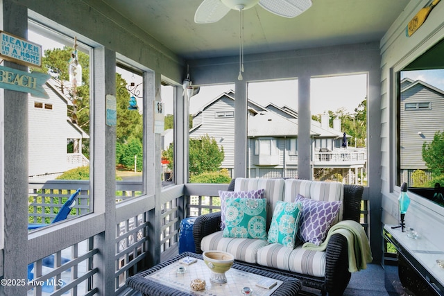 131 Paddle Wheel Cir, Washington, NC 27889 - sunroom with a ceiling fan and plenty of natural light
