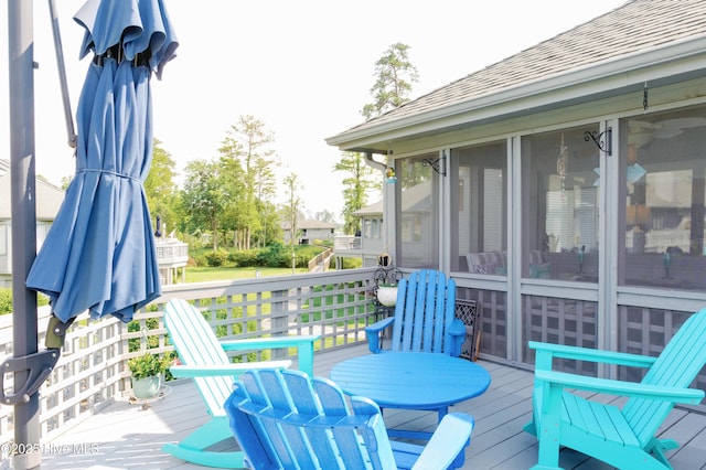 131 Paddle Wheel Cir, Washington, NC 27889 - wooden terrace featuring a sunroom