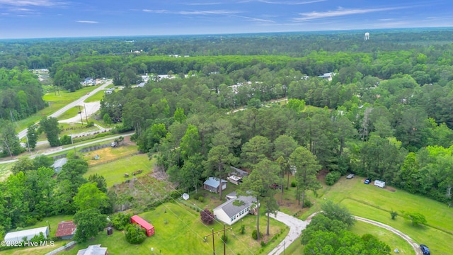 bird's eye view of a heavily wooded area