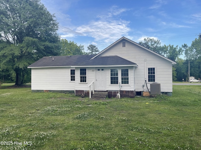 364 Weston Rd, Creswell, NC 27928 - rear view of property with entry steps, central AC unit, and a yard