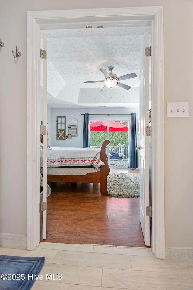 1177 Roberts Rd, Newport, NC 28570 - hallway featuring tile patterned floors and a textured ceiling