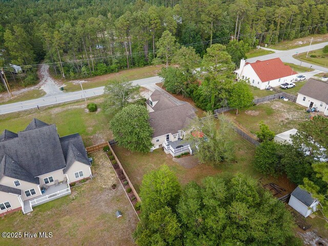 1177 Roberts Rd, Newport, NC 28570 - aerial view of a heavily wooded area