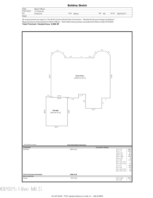 17 Troon Dr, Pinehurst, NC 28374 - floor plan / room layout