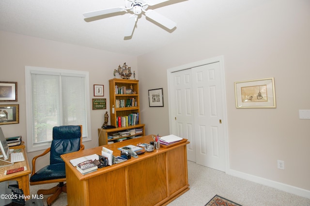 17 Troon Dr, Pinehurst, NC 28374 - office space featuring light colored carpet, ceiling fan, and baseboards