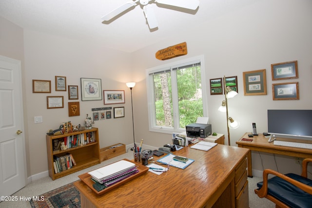 17 Troon Dr, Pinehurst, NC 28374 - home office featuring baseboards and ceiling fan