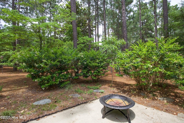 17 Troon Dr, Pinehurst, NC 28374 - view of yard featuring a patio and an outdoor fire pit