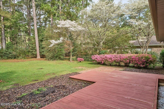 deck with a lawn