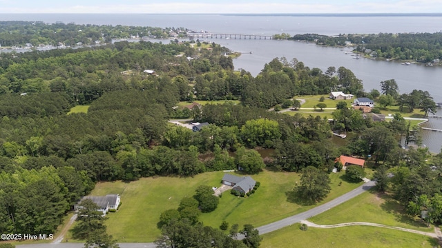 9333 Doris Dr, Oriental, NC 28571 - aerial overview of property's location featuring a large body of water and a forest