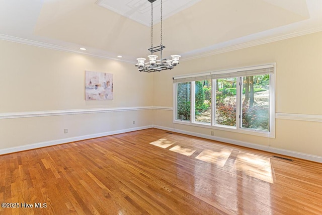 20 Shenecossett Ln, Pinehurst, NC 28374 - unfurnished room featuring wood finished floors, a chandelier, ornamental molding, baseboards, and recessed lighting