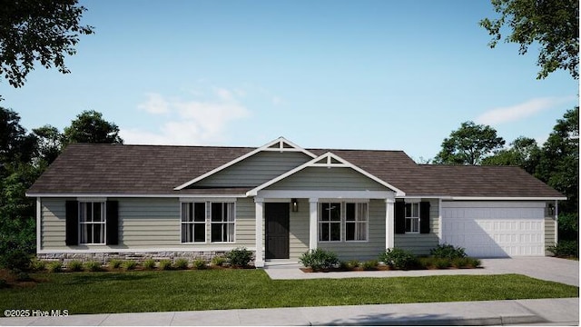 1688 Star Cross Dr SW Unit 153, Shallotte, NC 28470 - view of front of house featuring a garage, concrete driveway, and a front yard