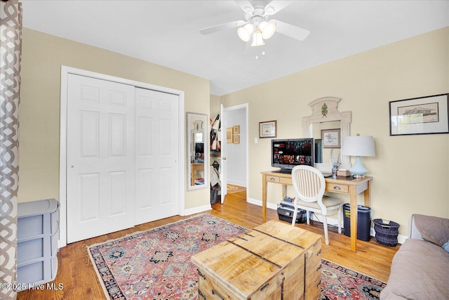 125 Windemere Rd, Wilmington, NC 28405 - office featuring ceiling fan and wood finished floors