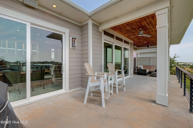 1326 Tidalwalk Dr, Wilmington, NC 28409 - view of patio / terrace with an outdoor hangout area and a ceiling fan