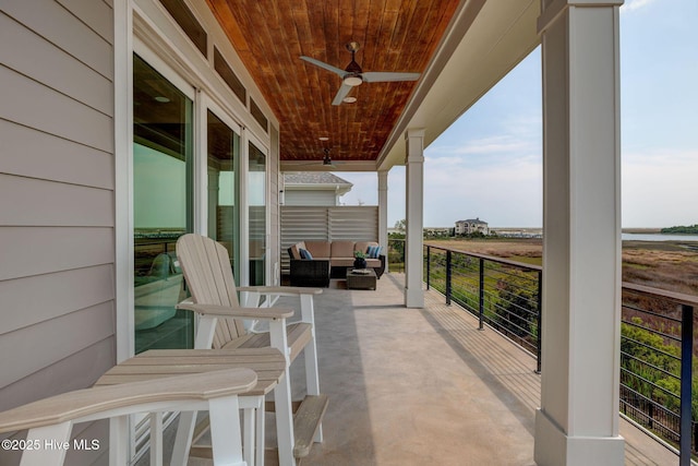 1326 Tidalwalk Dr, Wilmington, NC 28409 - view of patio with a ceiling fan and outdoor lounge area