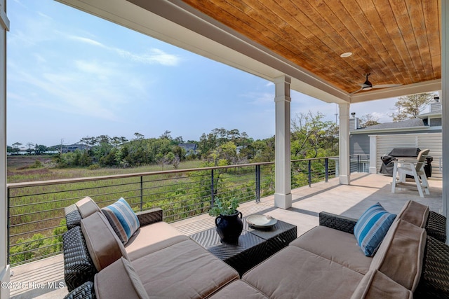 1326 Tidalwalk Dr, Wilmington, NC 28409 - view of patio / terrace featuring an outdoor hangout area, area for grilling, and a balcony