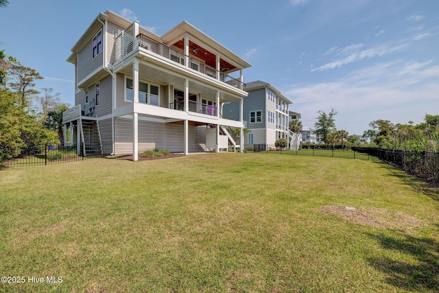 1326 Tidalwalk Dr, Wilmington, NC 28409 - back of property with stairway and a balcony