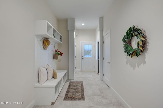 1326 Tidalwalk Dr, Wilmington, NC 28409 - mudroom featuring baseboards and recessed lighting